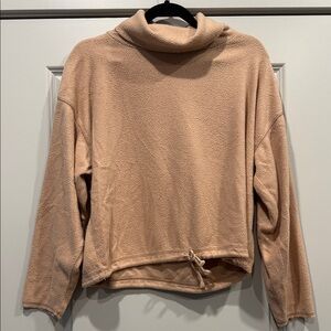 Aerie Soft Tan Cowl Neck Sweater